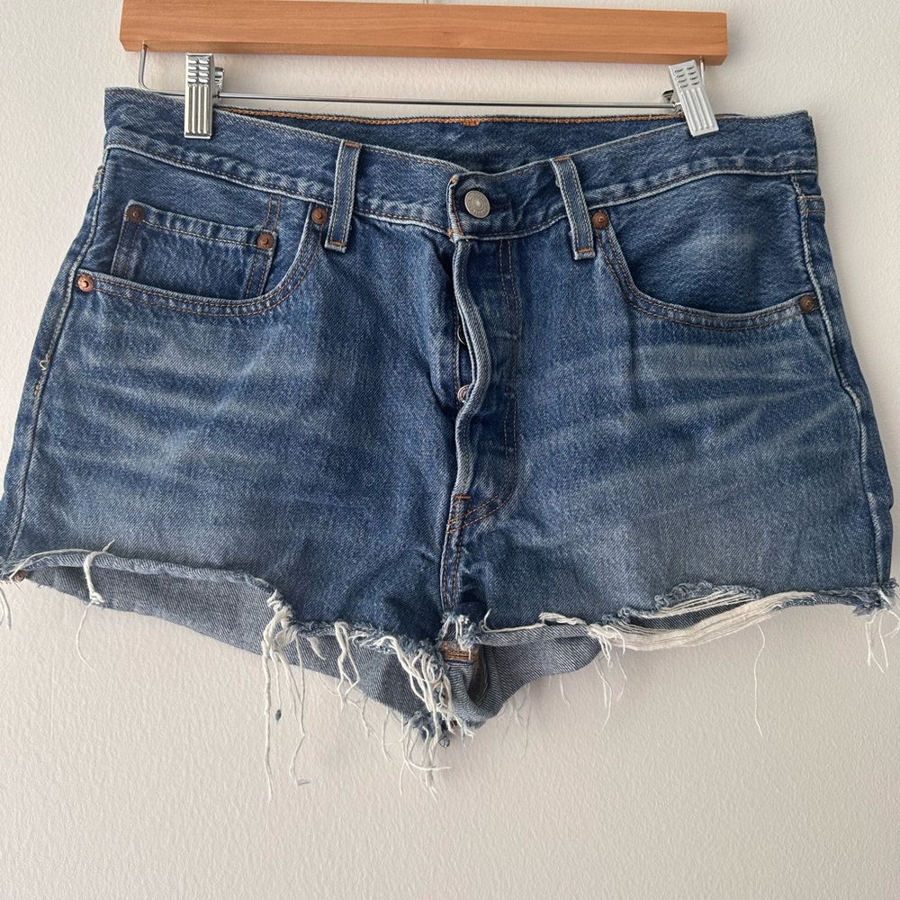 Levi's Blue Jean Shorts Distressed Cut-Off Style